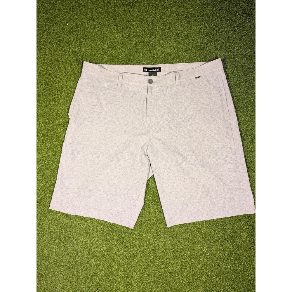 Travis Mathew Men's Gray Heather Performance Golf Shorts Size 42 10" Inseam EUC